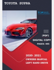 TOYOTA SUPRA 2020-2021 OWNERS MANUAL
